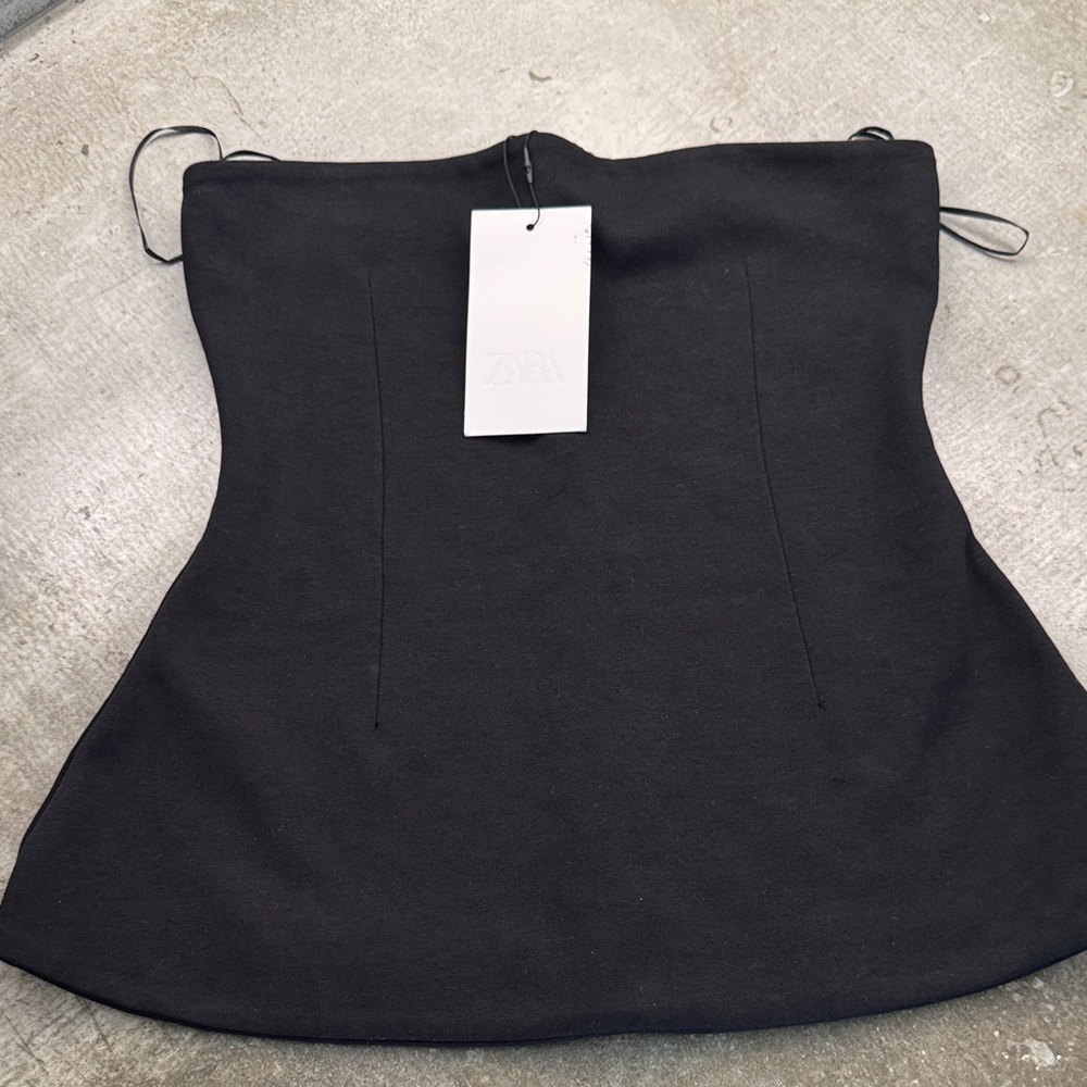 Zara Black Strapless Mini Skirt Top